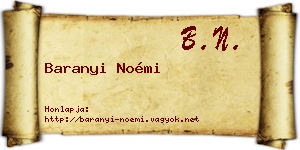Baranyi Noémi névjegykártya